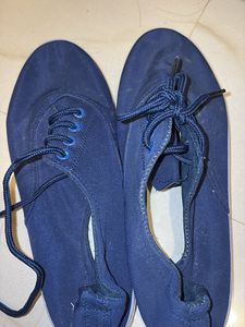 Navy Blue Canvas Sneakers