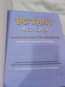 Botany Med Easy Handwritten Notes