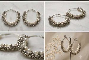 Elegant Pearl Hoop Earrings