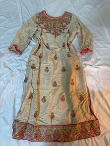 Beige Embroidered Kurta Set with Dupatta