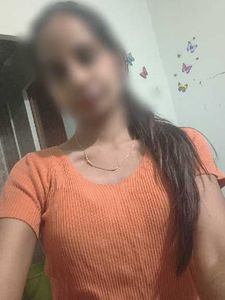 Orange Ribbed V-Neck Top