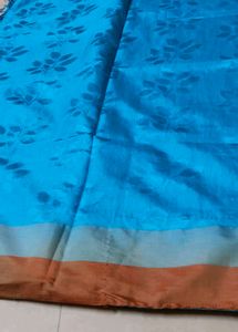 Beautiful Blue Saree with Floral Print
