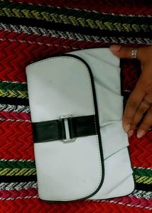 Imported Hand Made Leather White Clutch