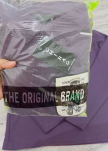 Men's Purple Long Sleeve Polo Shirt with Graphic