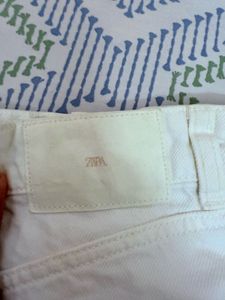 ZARA White Denim Shorts