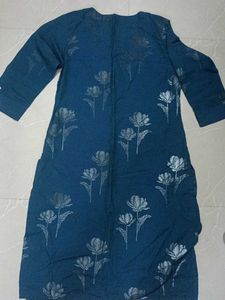 Stylish Teal Floral Print Kurta