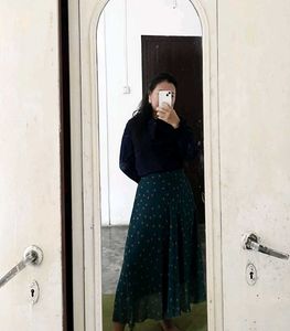 Emerald Green Polka Dot Skirt