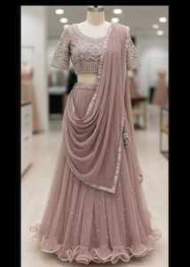 Girlish lehenga with crop top