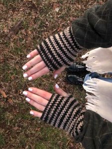 Striped Fingerless Gloves