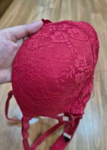 Red Lace Padded Bra shyla by pantaloons