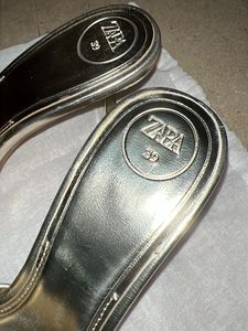 Zara light gold mules