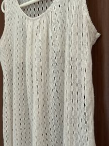 Very Pretty Summery White One Pice Cum Top 2 In 1