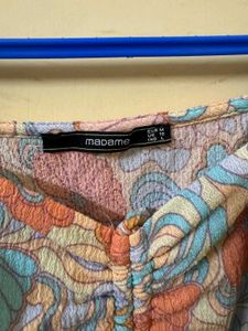 Retro Floral Smocked Crop Top