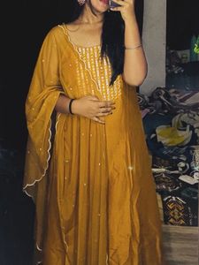Elegant Mustard Yellow Kurta Set with Dupatta