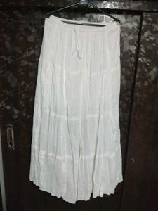White Ethnic Tiered Skirt