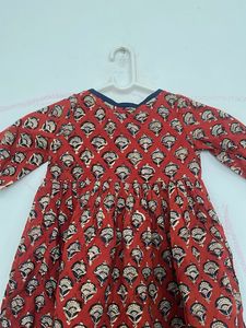 Baby Girl's Red Printed Dress