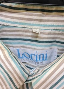Striped Short Sleeve Button-Up Shirt