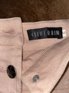 Chic Pink Mini Skirt with Star Buttons