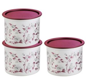 Charming Blue Floral Storage Containers (Set of 3)