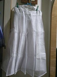 White Mesh Cancan Skirt
