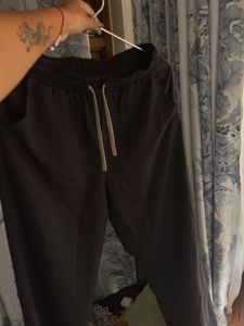 Black Casual Drawstring Pants