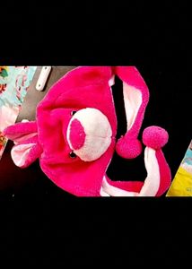 Pink Bunny Moving Ear Hat