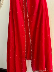Rose Red Heavy handwork embroidered Sharara Set