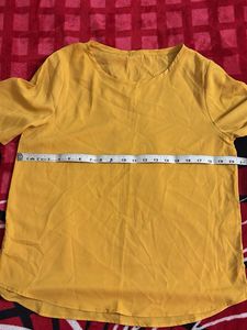 Mustard Yellow Short Sleeve Tunic Top