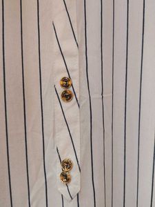 White Kurta with Pinstripe Pattern
