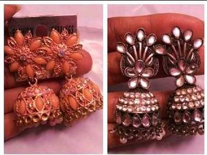 Exquisite Indian Jhumka Earrings Set of 5