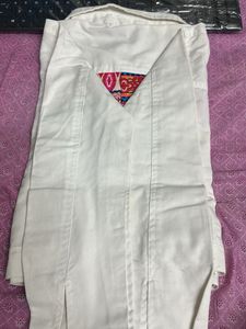 Embroidered White Denim