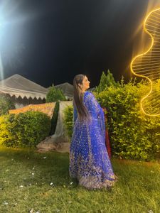 Stunning Blue Lehenga Choli with Golden Embroidery