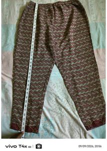 Maroon Printed Kurta and Palazzo Set-XL