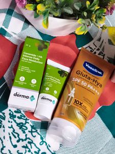 the dermaco moisturizer and Vaseline sunscreen com