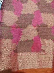 💕Vibrant Pink Leaf Print Dupatta