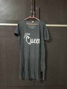 Women’s Queen Printed Cotton Nighty | Grey | Used