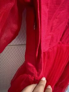Red Tulle Tiered Dress