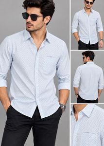Men's Light Blue Printed Shirt
