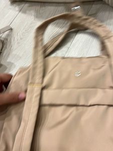 Chic Beige Nylon Tote Bag