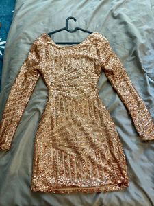 Sparkling Rose Gold Sequin Dress