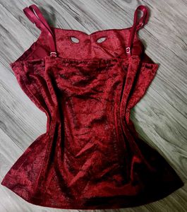y2k/chic dark red cami