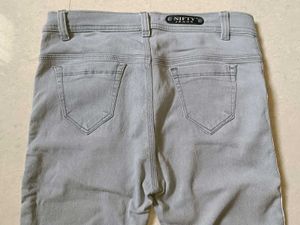 Grey Skinny Jeans with Side Stripe