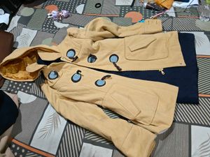 Tan Hooded winter Coat and dress free