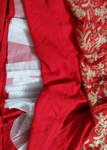 Bright Red Color Gown with Legging and Duppata