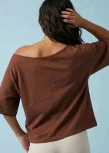 off shoulder printed tshirt