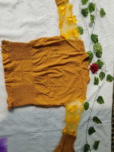 Mustard Floral Sleeve Top