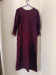 Wine Color Kurta Set