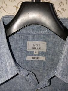 mark &amp; spencer regular fit linen shirt