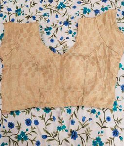 Elegant Beige Brocade Blouse