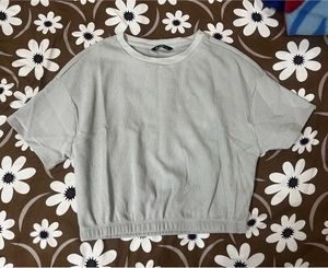 Light Grey Ribbed Cropped Top